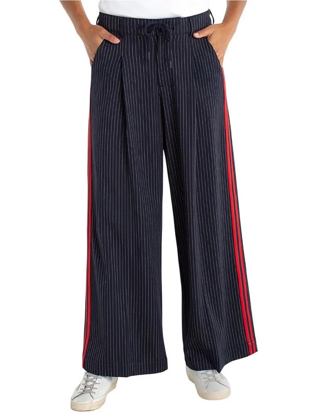 NWT Liverpool Los Angeles Wide Leg Pleated Trouser with Side Stripe